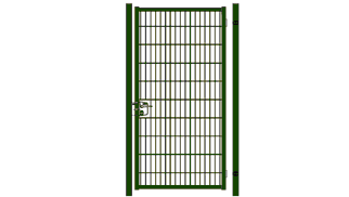 Poort, Dubbelstaafs, gecoat in Donkergroen of Zwart