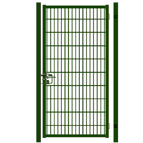 Poort, Dubbelstaafs, gecoat in Donkergroen of Zwart