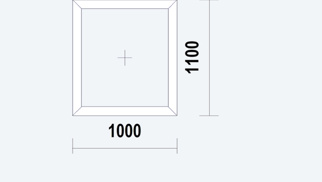 Gealan S9000 NL Raamkozijn, buitenwerkse maat 1000x1100mm, PVC