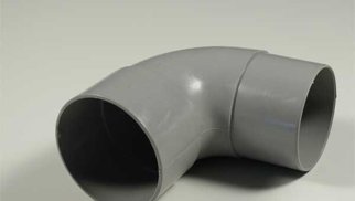 PVC Bocht 90° grijs