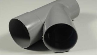 PVC T-stuk 45°, grijs