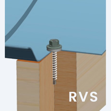 Bevestigingsschroef RVS 4.8x35mm, gespoten kleurkop