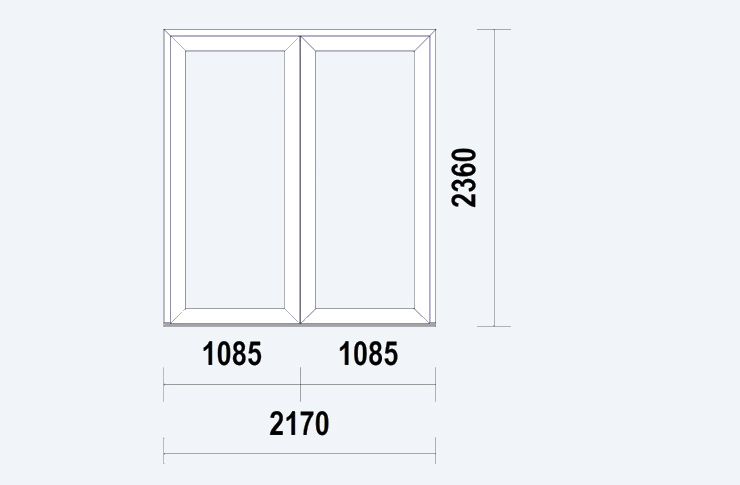 Deurdubbelheelglas Wit HBP