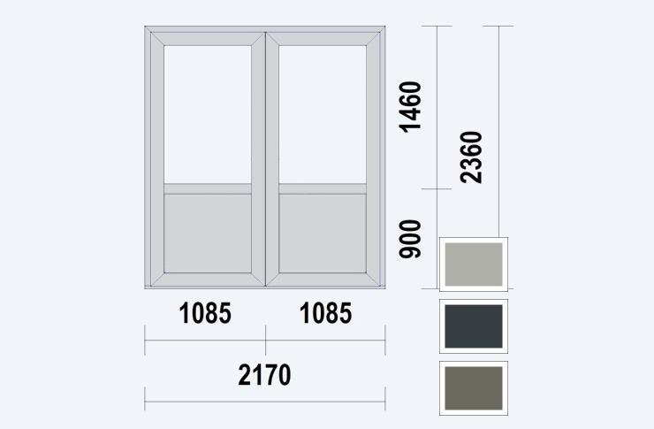 Deurdubbelhalfglas Acr2 HBP