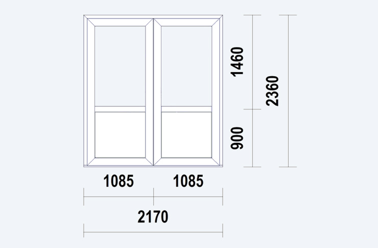 Deurdubbelhalfglas Wit HBP