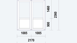 Gealan S9000 NL Loopdeur dubbel met paneel, PVC
