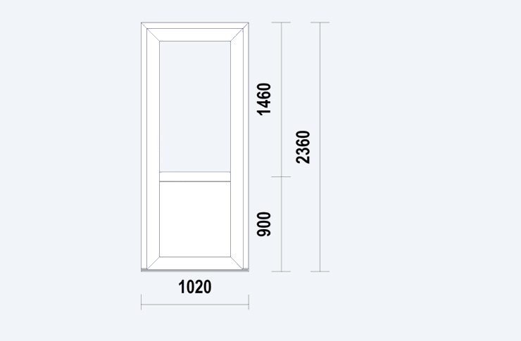Deurenkelhalfglas Wit HBP