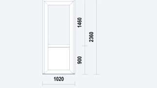 Gealan S9000 NL Loopdeur enkel met paneel, PVC
