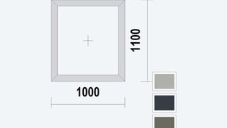 Gealan S9000 NL Raamkozijn, buitenwerkse maat 1000x1100mm, Acrylcolor