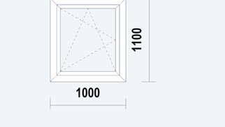 Gealan S9000 NL Raamkozijn, DK, buitenwerkse maat 1000x1100mm, wit PVC