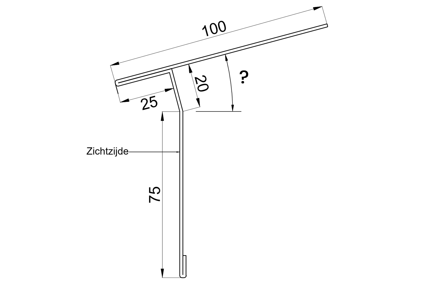 Startprofielfelsplaatstandaard100x25x20x75x10