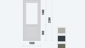 Gealan S9000 NL Loopdeur enkel met paneel, Acrylcolor