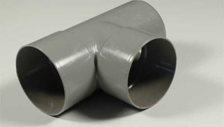 PVC T-stuk 90°, grijs