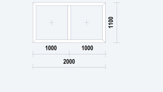 Gealan S9000 Slim Raamkozijn, buitenwerkse maat 2000x1100mm, PVC