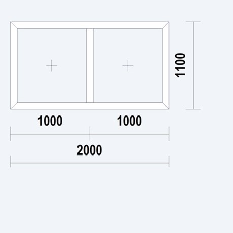 Gealan S9000 Slim Raamkozijn, buitenwerkse maat 2000x1100mm, PVC