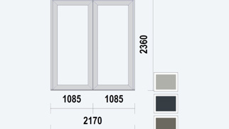 Gealan S9000 NL Loopdeur dubbel, Acrylcolor