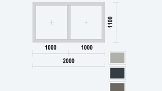 Gealan S9000 NL Raamkozijn, buitenwerkse maat 2000x1100mm, Acrylcolor