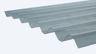 Polycarbonaat golfplaat lichtdoorlatend, type 177/51, 1.53m, enkelwandig massief
