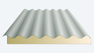 Hellend dak Golfpaneel,  op lengte gemaakt